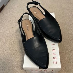 Esprit Barney Women’s Slingback Flat Shoes Black Size 8.5